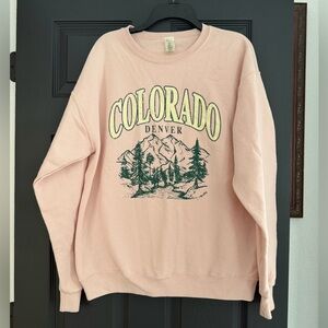 Colorado Denver Pink Graphic Crewneck Sweatshirt